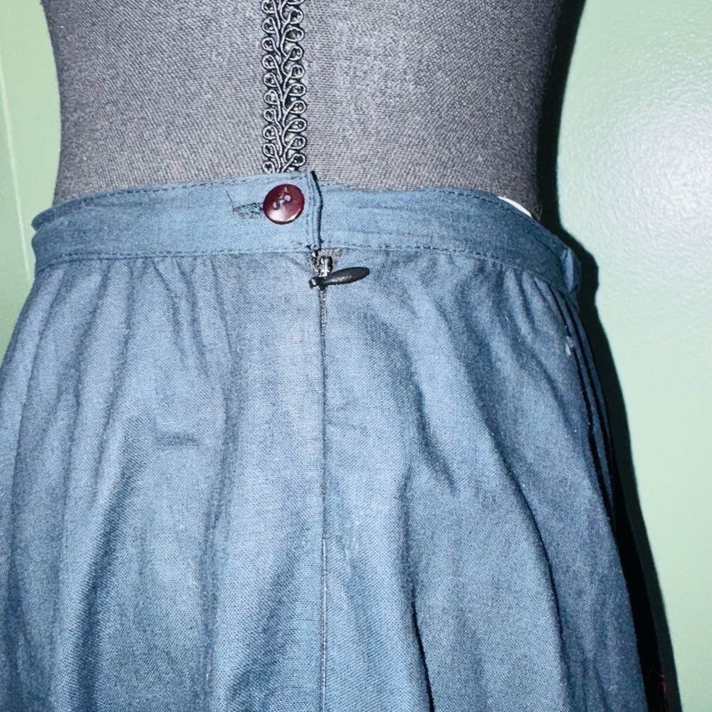 Mlle Gabrielle Navy and Red Floral Maxi Skirt - Picture 2 of 4